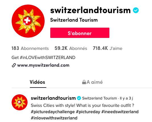 Suisse Tourisme sur TikTok : un très bon démarrage !
